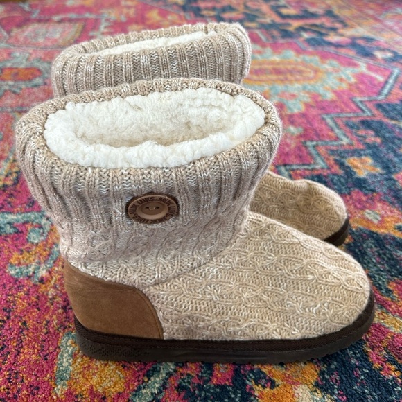 🔥Muk Luks | Women’s tan heather faux sherpa lined Essentials Knit Boots, size 9 - Picture 14 of 16